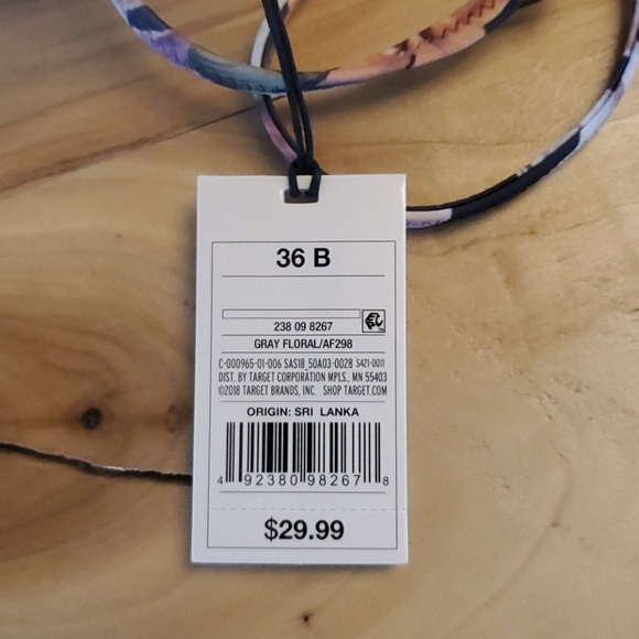 Grey Floral Bikini Top - Picture 4 of 4